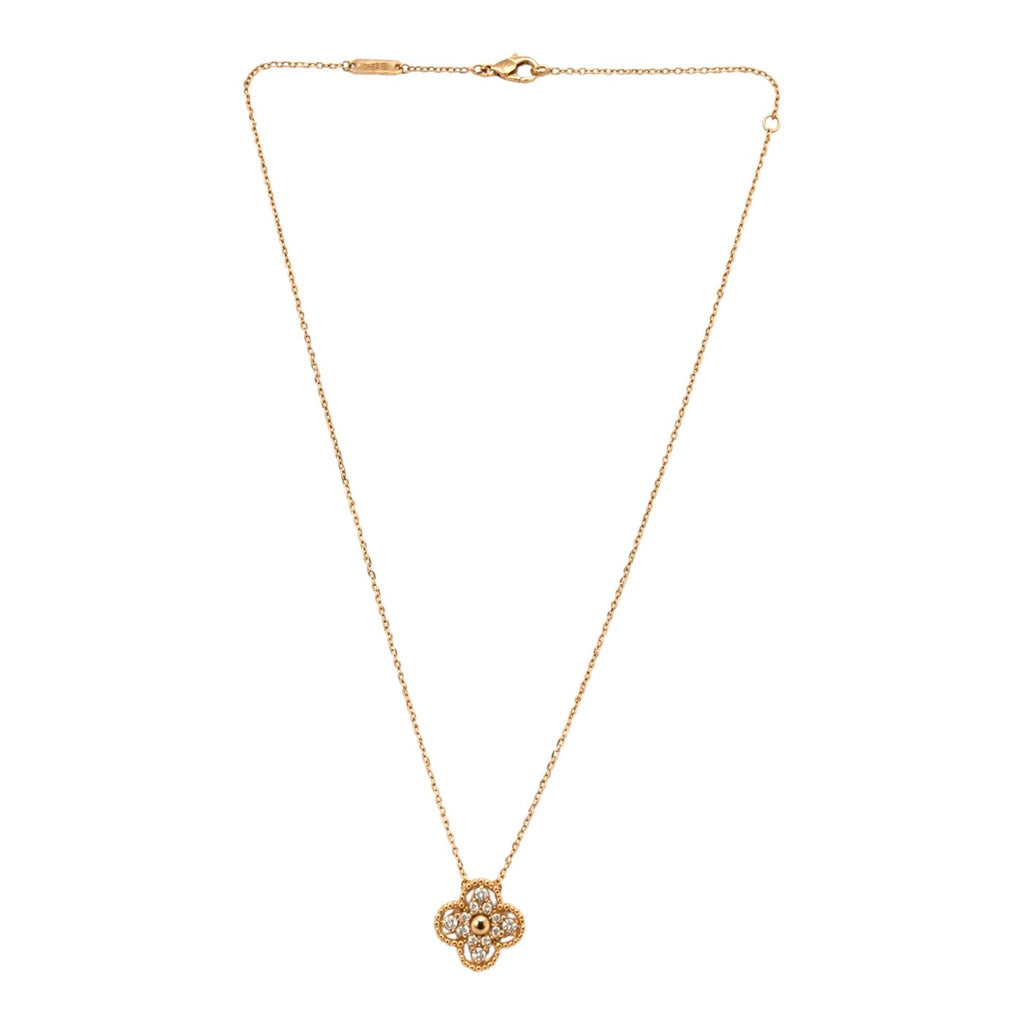 Van Cleef & Arpels - Necklace - 18K Rose gold, Vintage Alhambra pendant, 18K Rose Gold, round diamonds