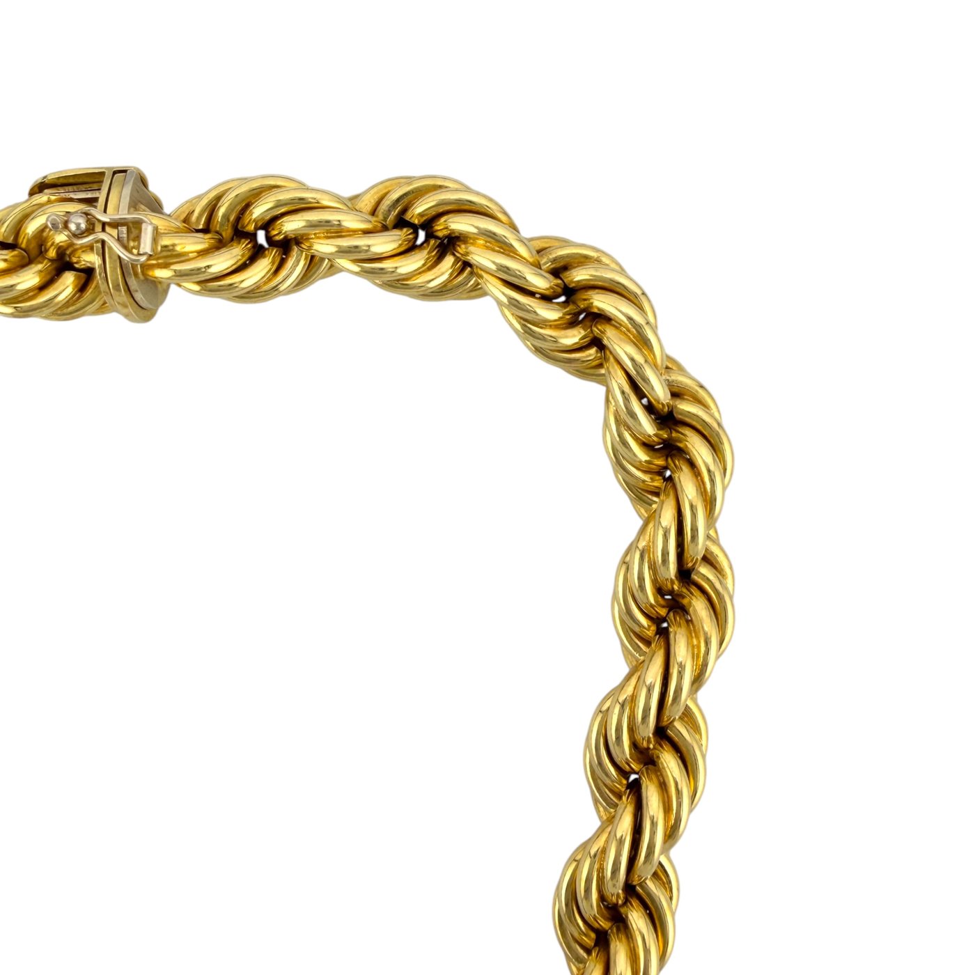 18K Yellow Gold Interwoven Rope Design 1.5ct Diamond Necklace
