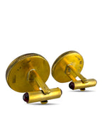 Faberge Imperial Russian Silver 0.44ct Diamond and Ruby Cufflinks