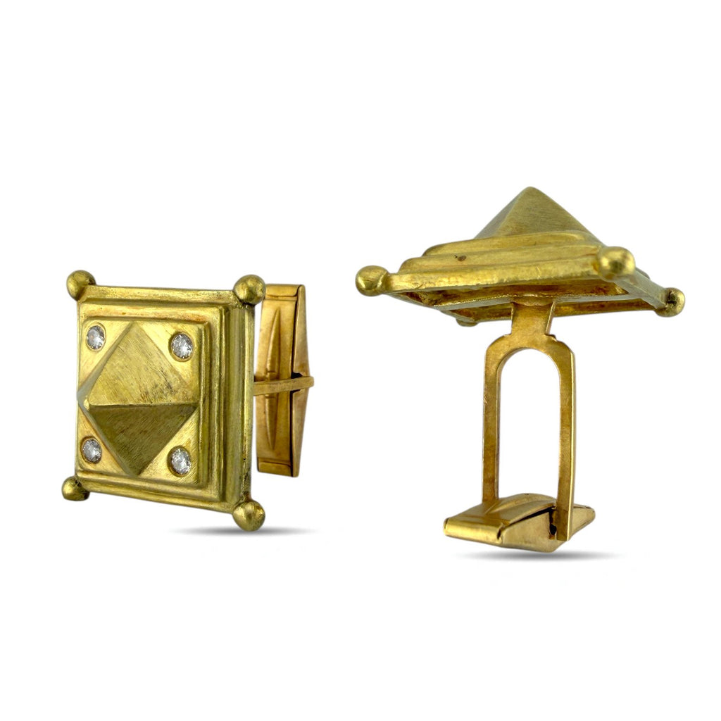 Doris Panos 18K Yellow Gold 0.24ct Diamond Cufflinks