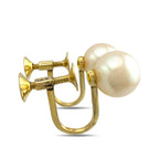 Mikimoto 18K Yellow Gold Conch Pearl Earrings