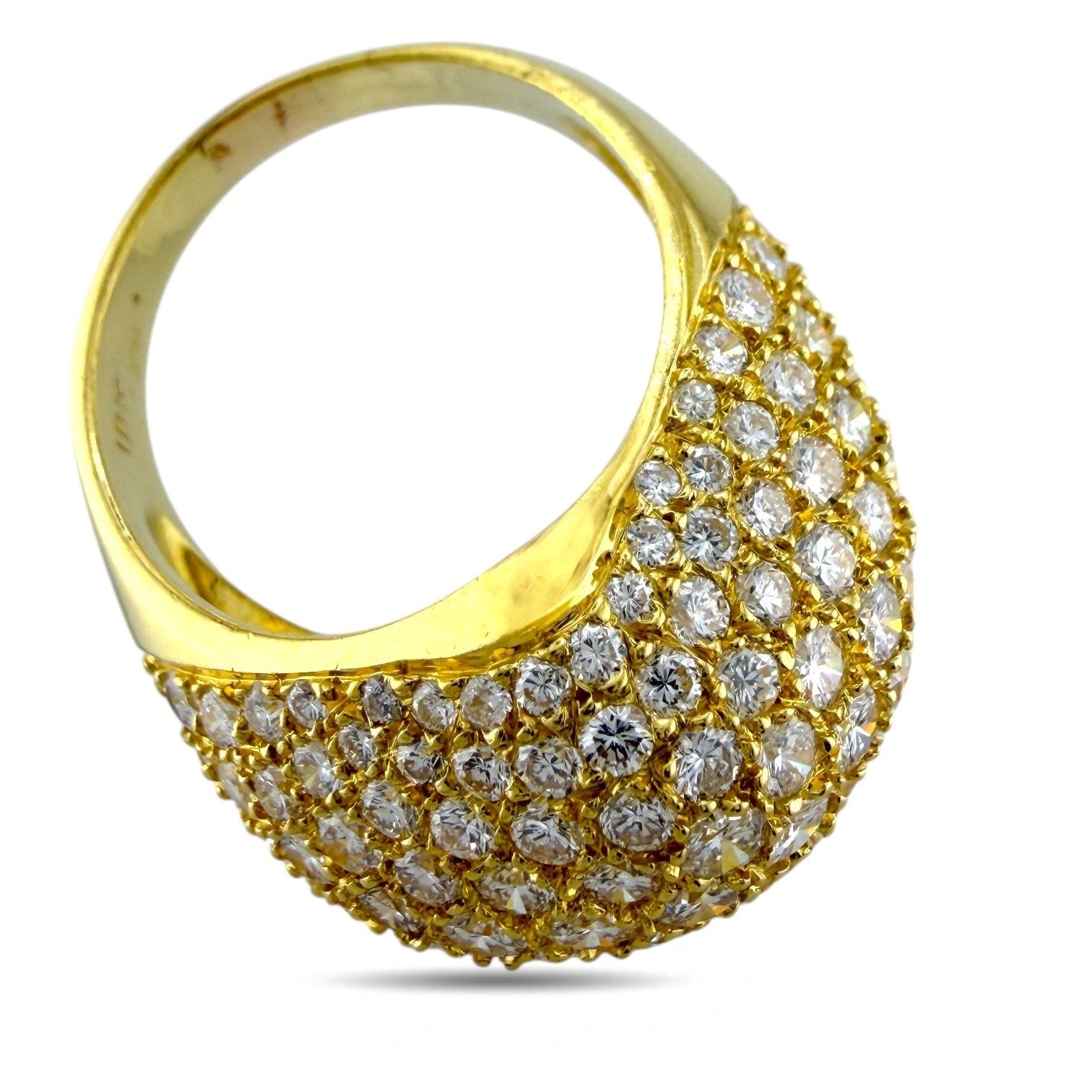 18K Yellow Gold Radiant Cascade 2.62ct Diamond Ring