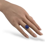 14K Yellow Gold and Deep Blue Chalcedony Ring