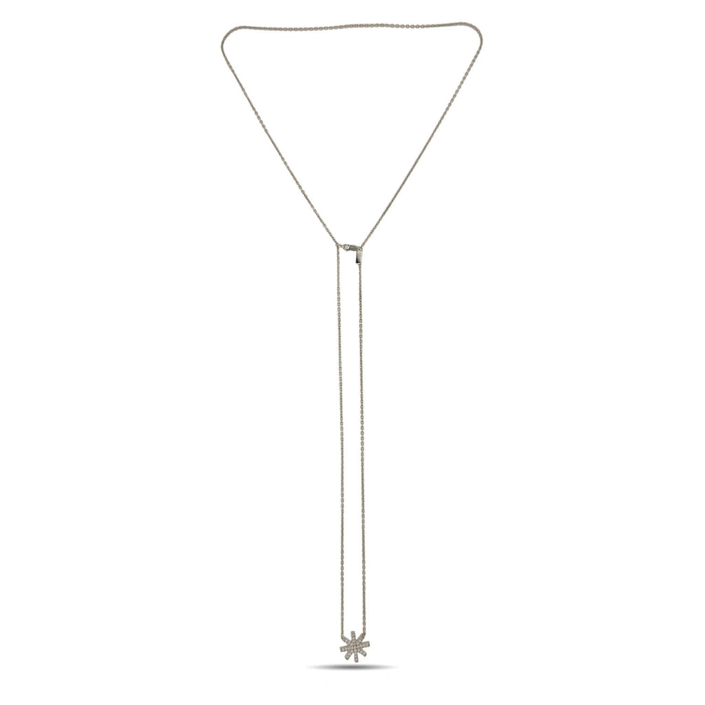 Hami 18K White Gold 1.31ct Diamond Star Necklace and Earring Set