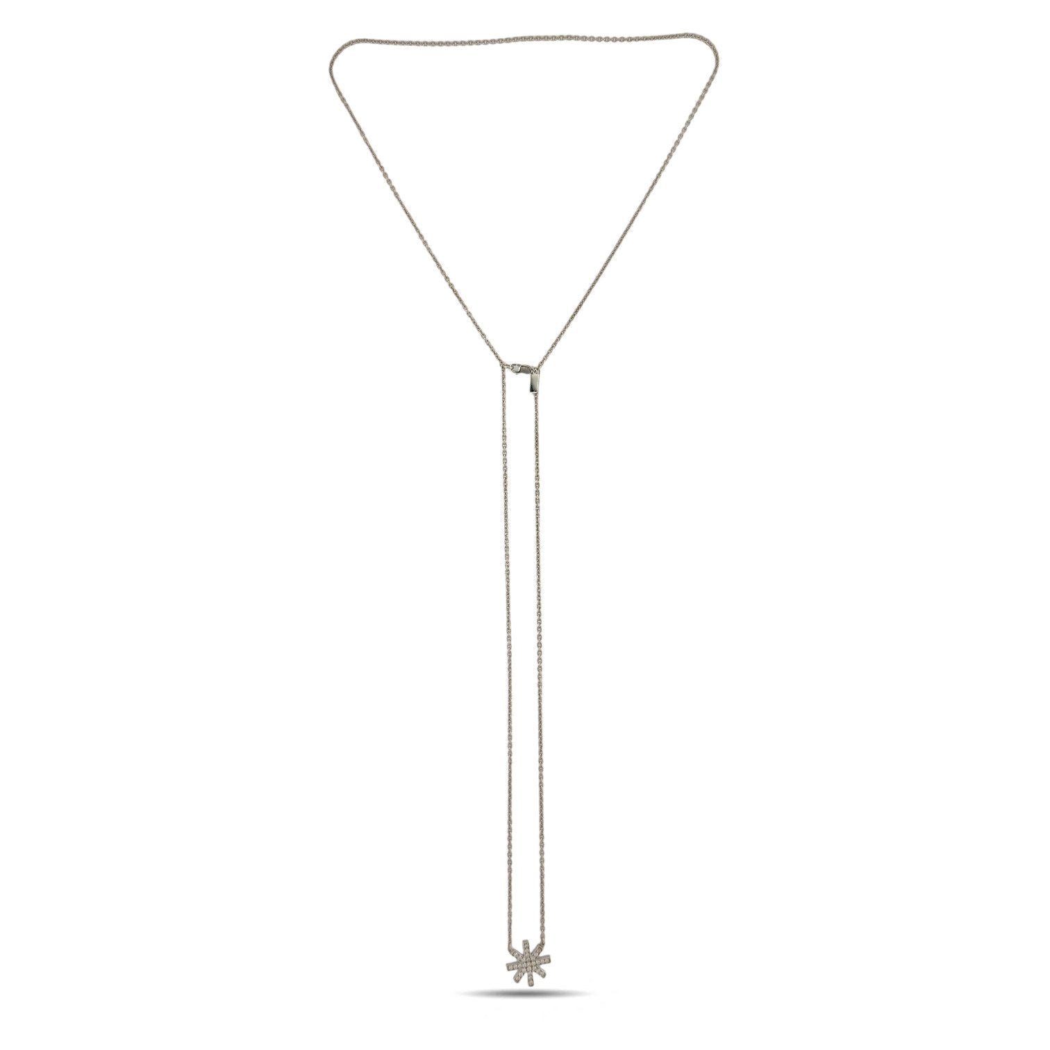 Hami 18K White Gold 1.31ct Diamond Star Necklace and Earring Set