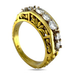 Sculpted 18K Yellow Gold and 0.75ct Diamond Ring