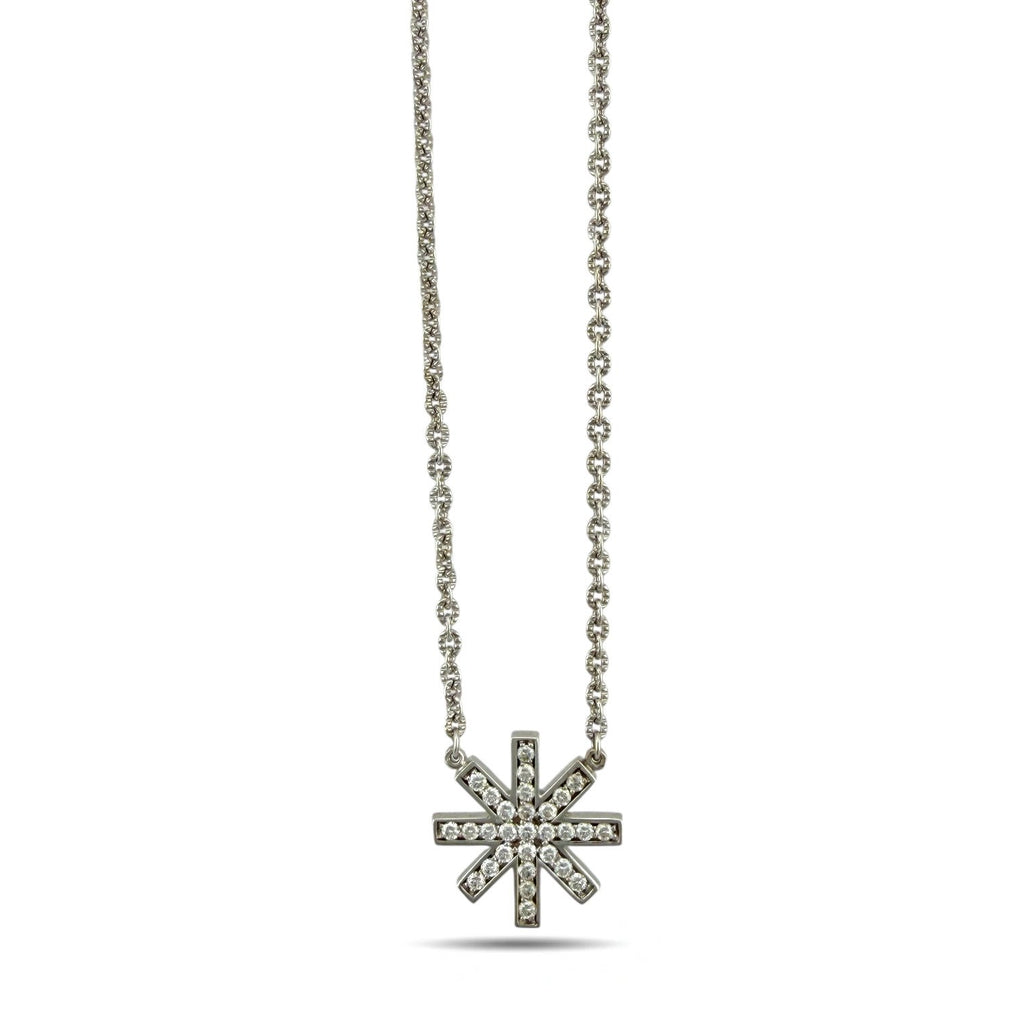 Hami 18K White Gold 1.31ct Diamond Star Necklace and Earring Set