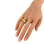 18K Yellow Gold 1.40ct Diamond and 0.40ct Ruby Bypass Ring