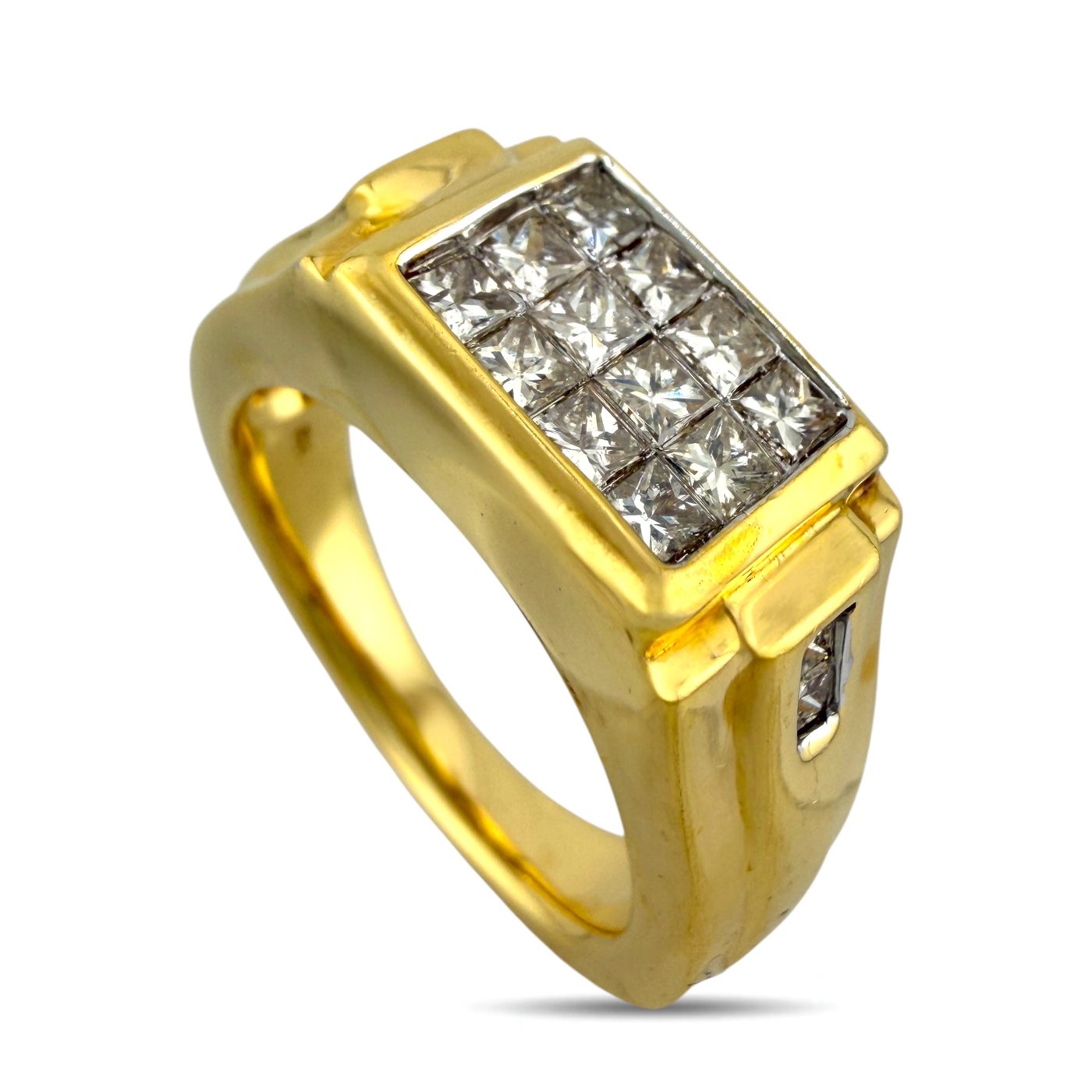 18K Yellow Gold 0.80ct Diamond Large Ring