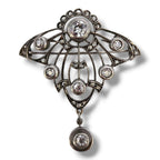 Antique 19th Century Gold and Diamonds Women's Brooch