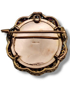 18K Yellow Gold Brooch with Diamonds and Rubies