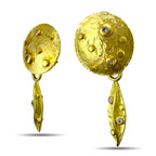 18K Yellow Gold 0.25ct Diamond Moon Earrings