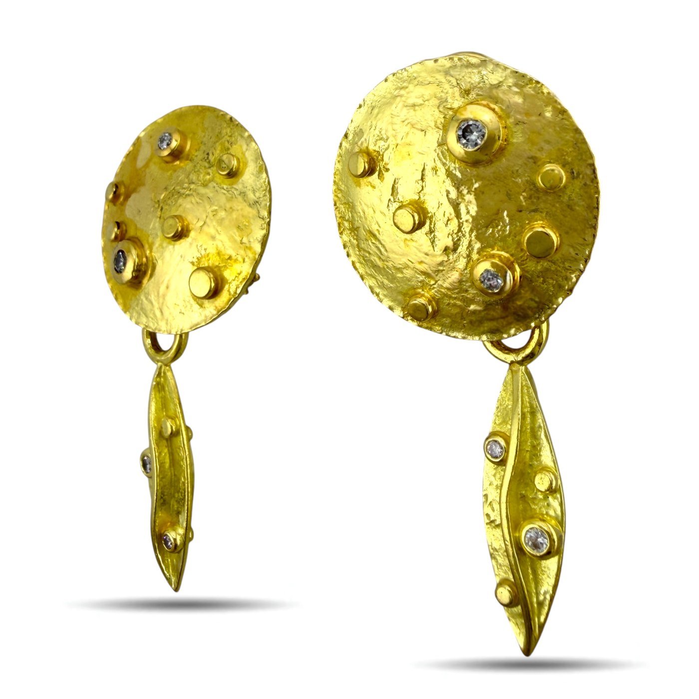 18K Yellow Gold 0.25ct Diamond Moon Earrings