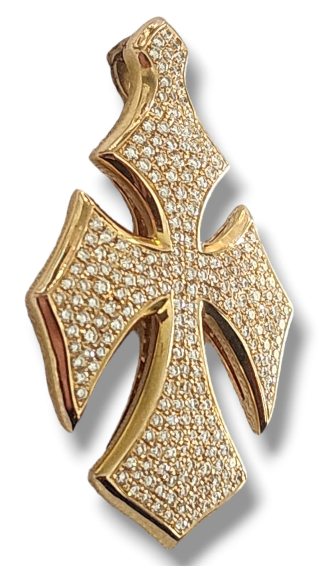 18K Gold Cross Pendant with 3.15ct Diamonds
