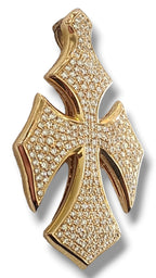 18K Gold Cross Pendant with 3.15ct Diamonds