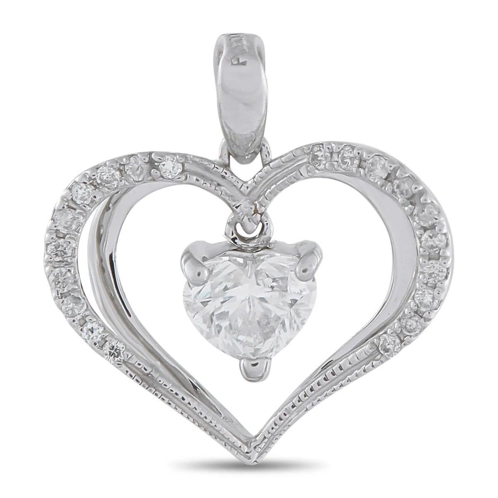 Platinum and 0.59ct Diamond Heart Pendant