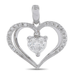 Platinum and 0.59ct Diamond Heart Pendant