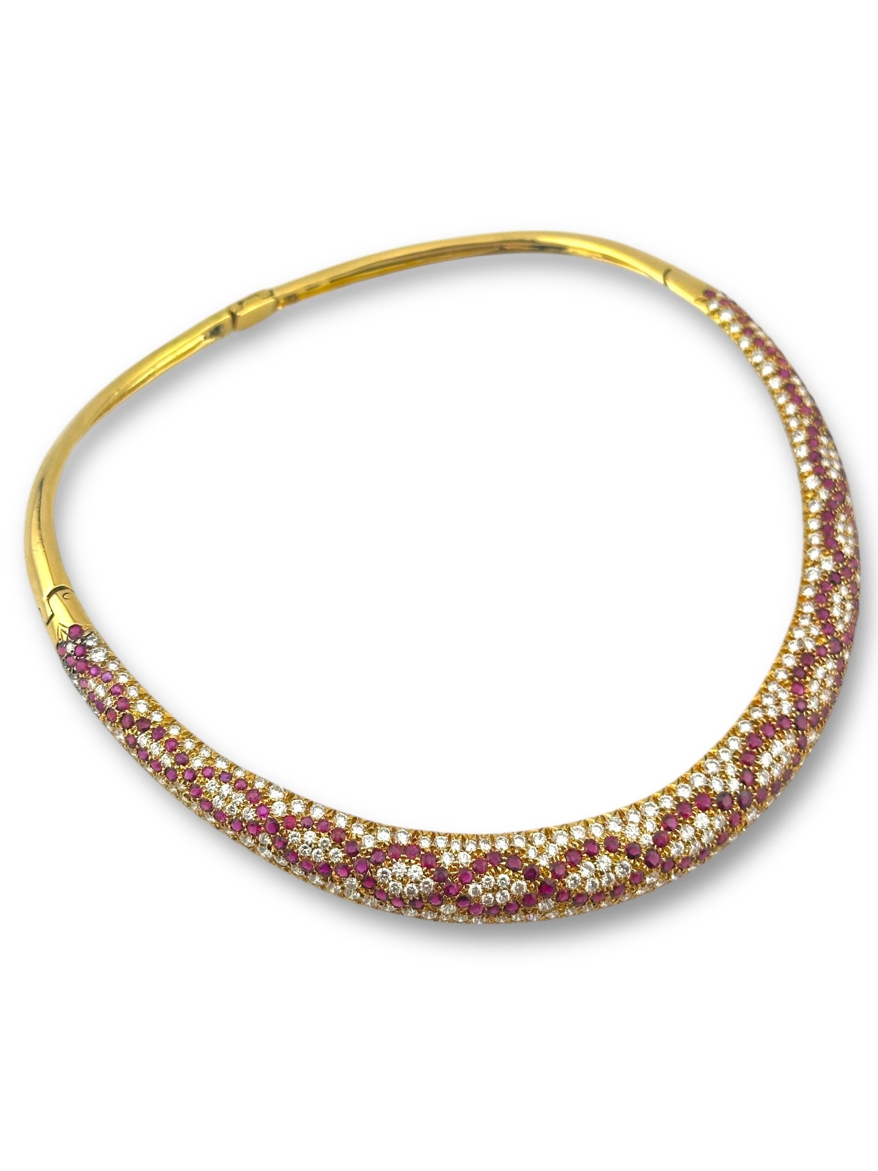 18K Gold 8.3ct Ruby and 13.5ct Diamond Necklace