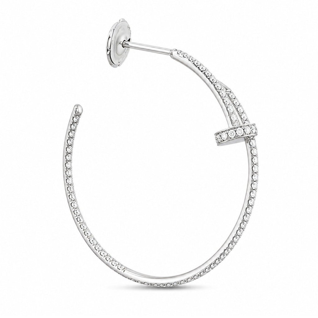 Cartier Juste un Clou white gold diamond large hoop earring