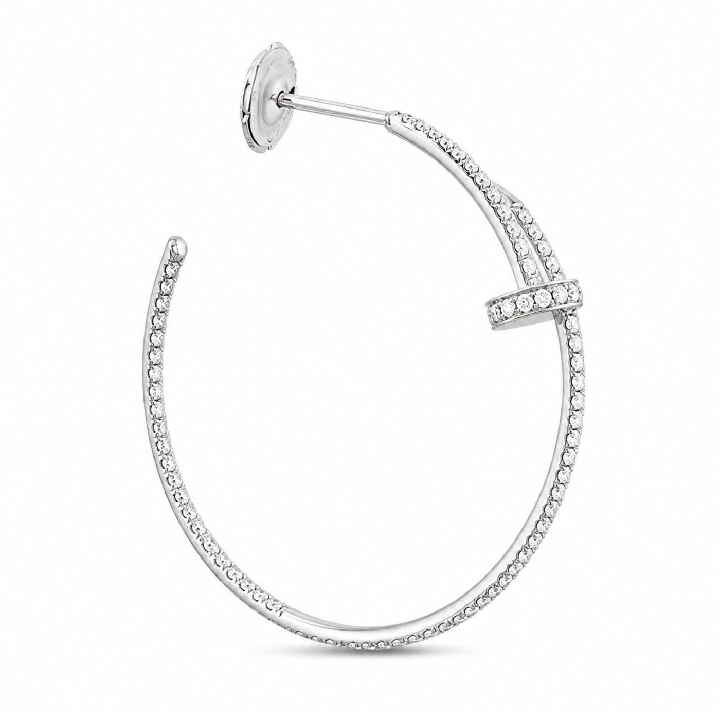 Cartier Juste un Clou white gold diamond large hoop earring
