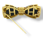 18K Yellow Gold Bow Brooch with 2.1ct Diamonds