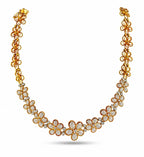 18K Yellow Gold 7.5ct Diamond Sunflower Necklace and Earrings Set