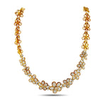 18K Yellow Gold 7.5ct Diamond Sunflower Necklace and Earrings Set