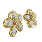 18K Yellow Gold 7.5ct Diamond Sunflower Necklace and Earrings Set