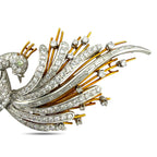 18K Yellow Gold 7.50ct Diamond Swan Brooch