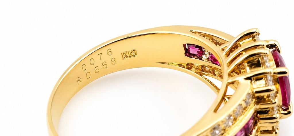 18K Yellow Gold 1.08ct Diamond and 1.76ct Ruby Ring