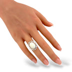 14K Yellow Gold Opal and 2.0ct Diamond Ring