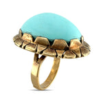 14K Rose Gold Turquoise Statement Ring