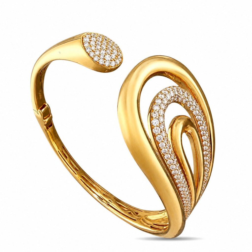 18K Simpsons Jewelers 18K Rose Gold 3.50ct Diamond Hinged Bracelet