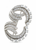 14K White Gold 1.43ct Diamond Brooch