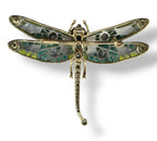 Imperial Russian Period 56K Gold Enamel and 1.5ct Diamond Dragonfly Brooch Circa 1900