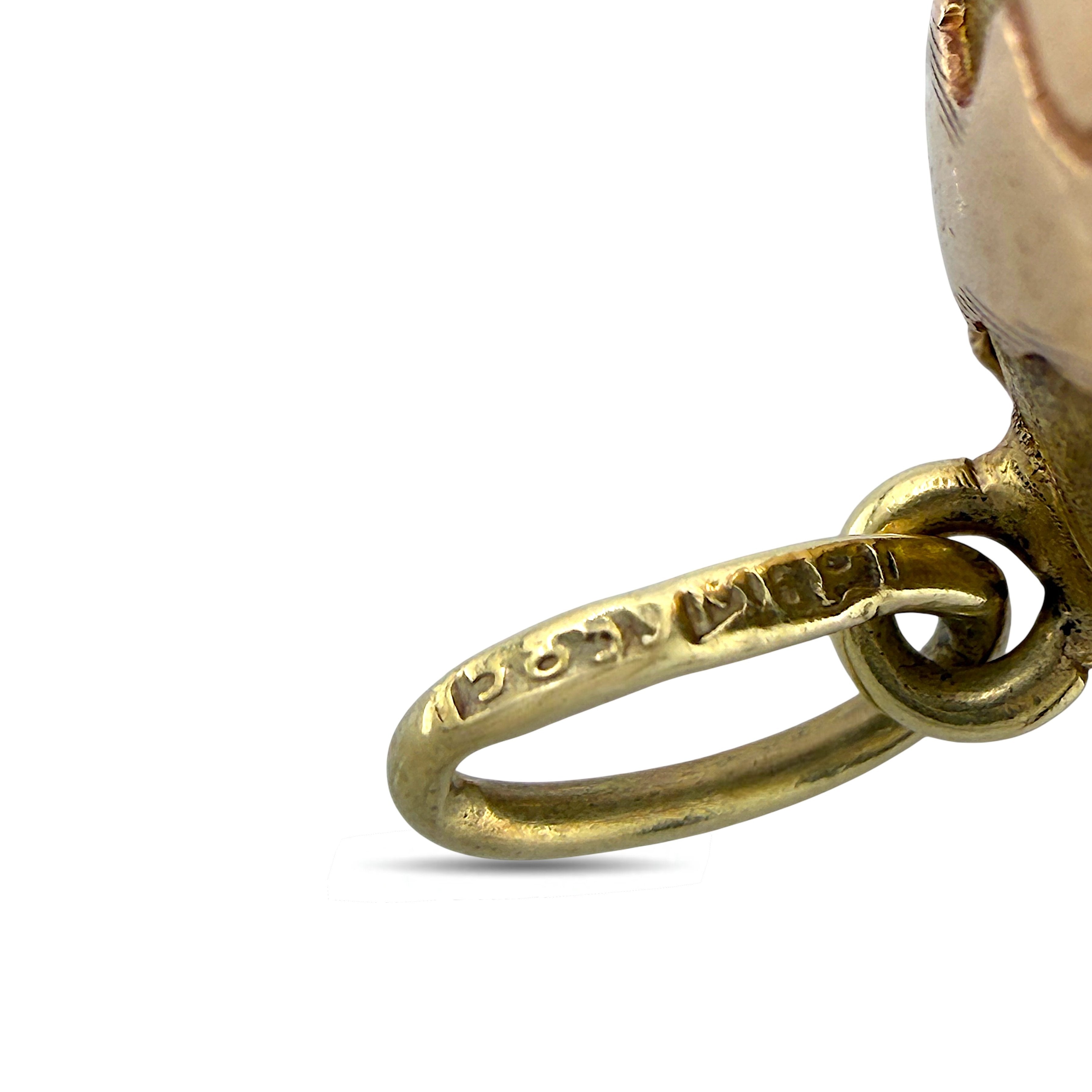 14K Yellow and Rose Gold Sculpted Earth Pendant