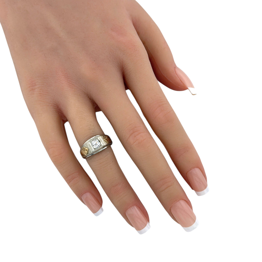 14K White and Rose Gold 0.55ct Diamond Ring
