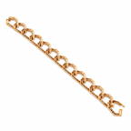 18K gold diamond link bracelet with repeating open links