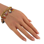 European and American Gold Travel Shield Charm Bracelet