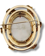 French 19th Century 18K Gold and Enamel Portrait Antique Brooch