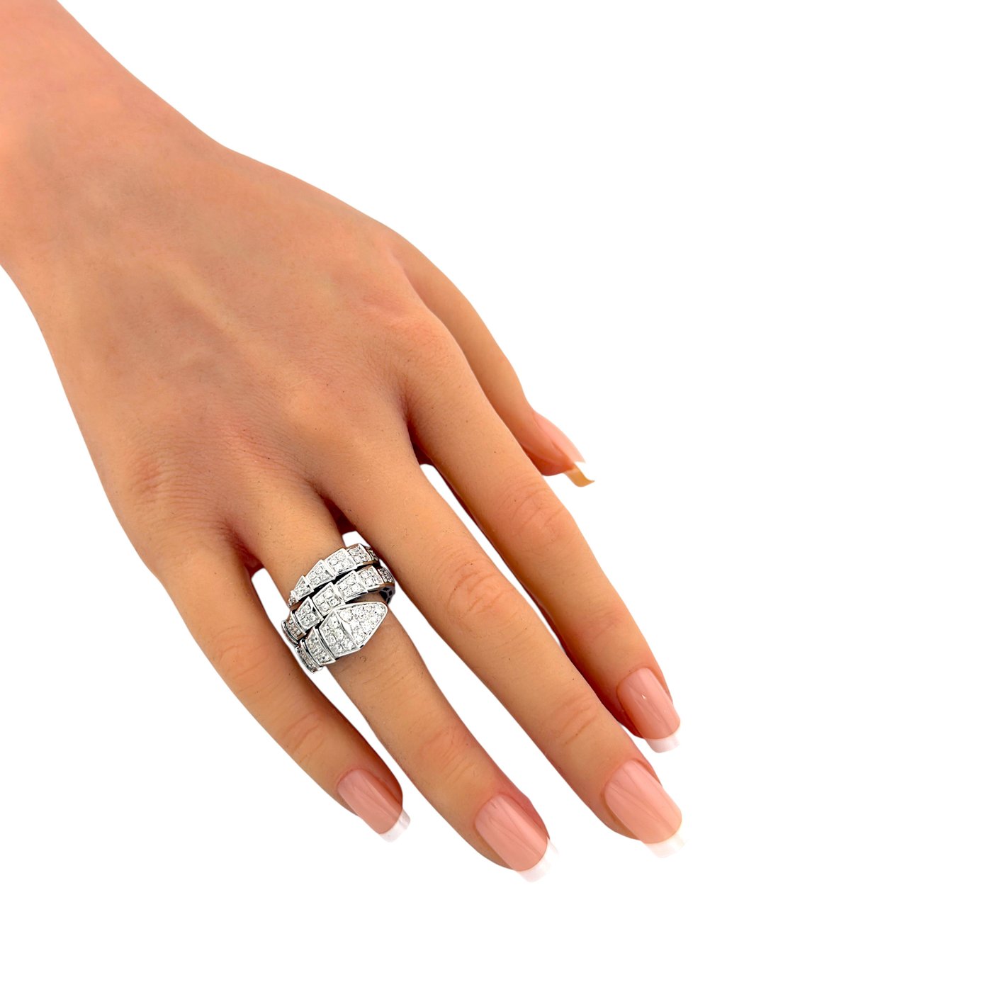 18K Bvlgari Serpenti Viper 18K White Gold 2.77ct Diamond Ring