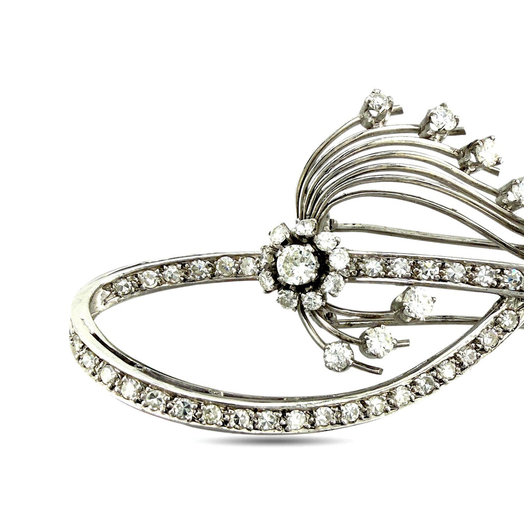 Platinum 4.0ct Diamond Brooch (Very Large)