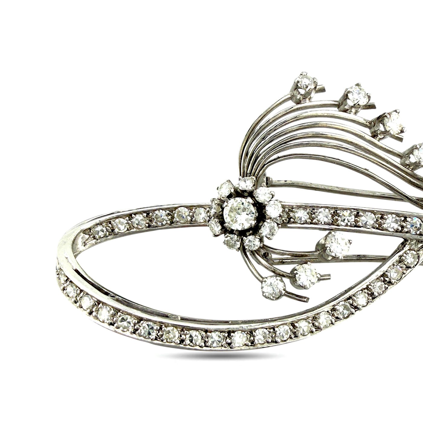 Platinum 4.0ct Diamond Brooch (Very Large)