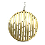 14K White and Yellow Gold Diamond Circle Pendant