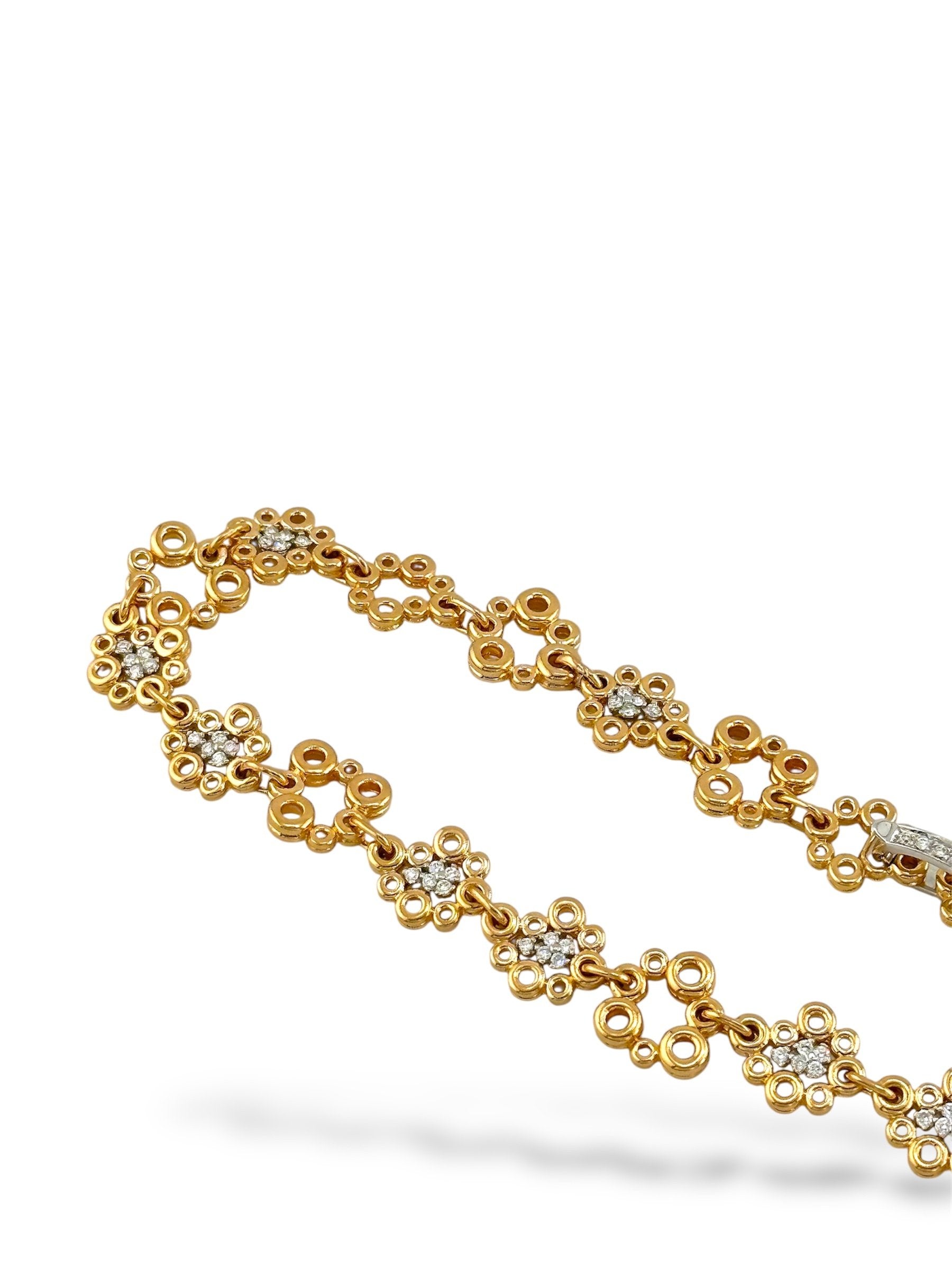 18K Rose Gold Bubble Motif Necklace with 1.1ct of Diamonds