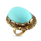 14K Rose Gold Turquoise Statement Ring