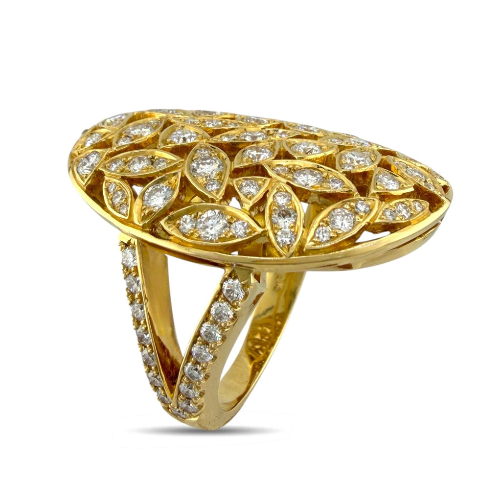 18K Yellow Gold 4.00ct Diamond Statement Ring