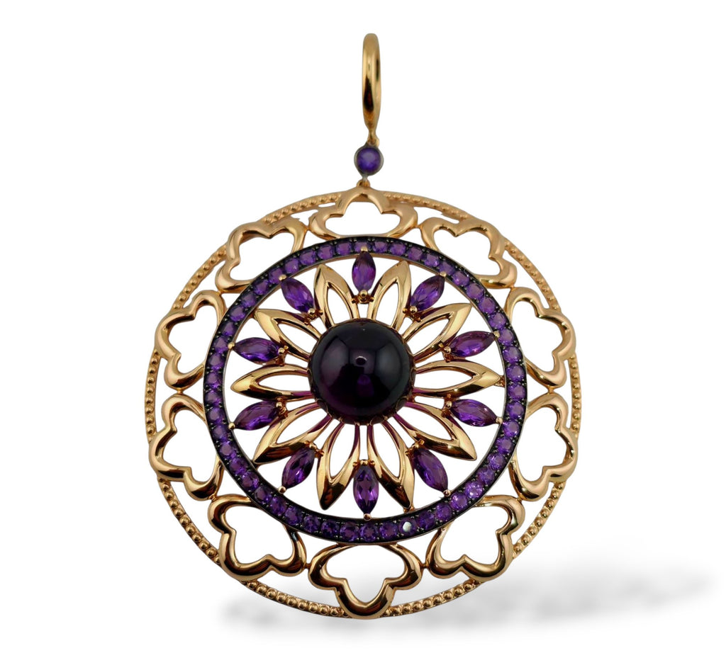 Bucherer 18K Gold and Amethyst Large Pendant