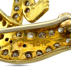 Lizard Brooch 18K Yellow Gold 1.41ct Diamond and Emerald