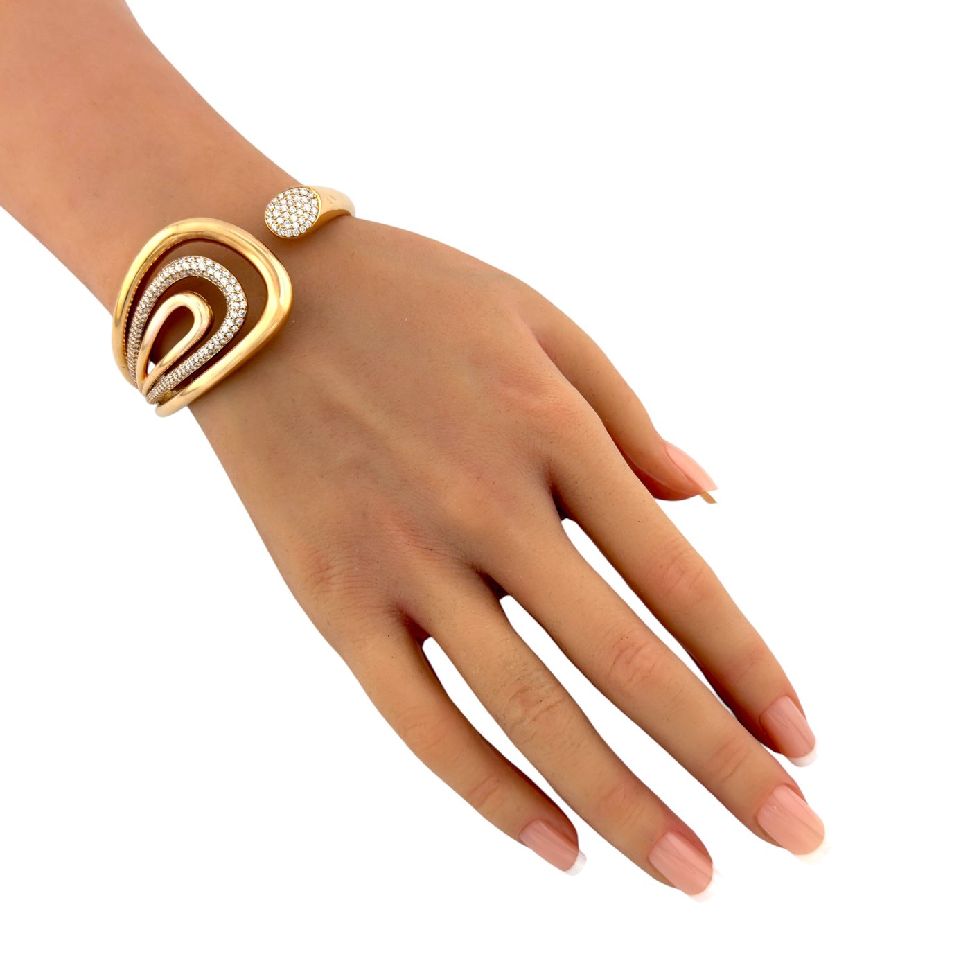 18K Simpsons Jewelers 18K Rose Gold 3.50ct Diamond Hinged Bracelet